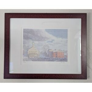 Gene Mater 2005 Signed Watercolor Print The Moravian Church Bethlehem PA 26/250